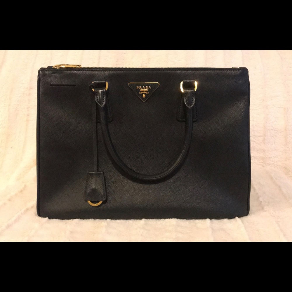 Prada Saffiano Double-Zip Exec Tote Bag, medium